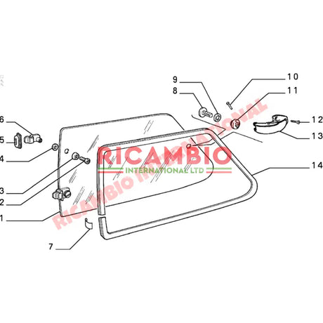 Rear Side Window Hinge Repair Kit - Fiat Classic Panda - Windows - Seals & Associated Parts
