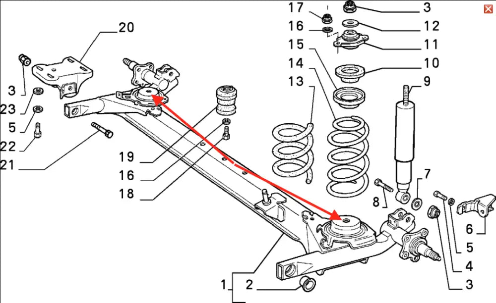 Rear Subframe Bush Kit (2) - Fiat Uno