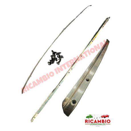 Rear Sunroof Aluminium Finishing Trim & Screws - Classic Fiat 500 - Chrome - Aluminium & Exterior Trim Parts