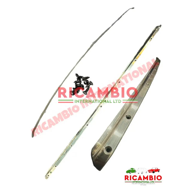 Rear Sunroof Aluminium Finishing Trim & Screws - Classic Fiat 500 - Chrome - Aluminium & Exterior Trim Parts