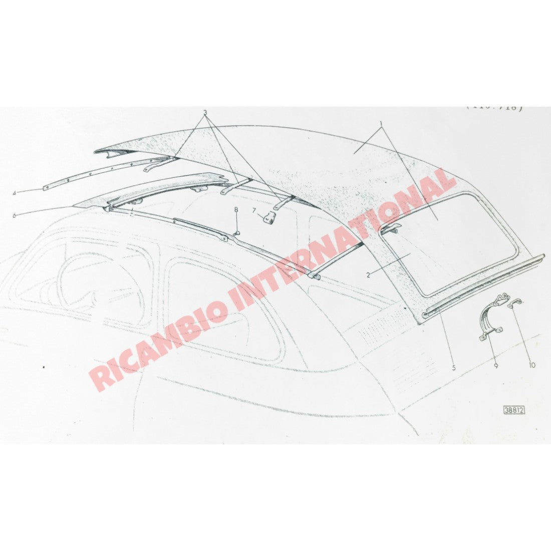 Rear Sunroof Securing Bracket (for full length sunroof) - Classic Fiat 500 - Classic Fiat 500 Parts & Spares