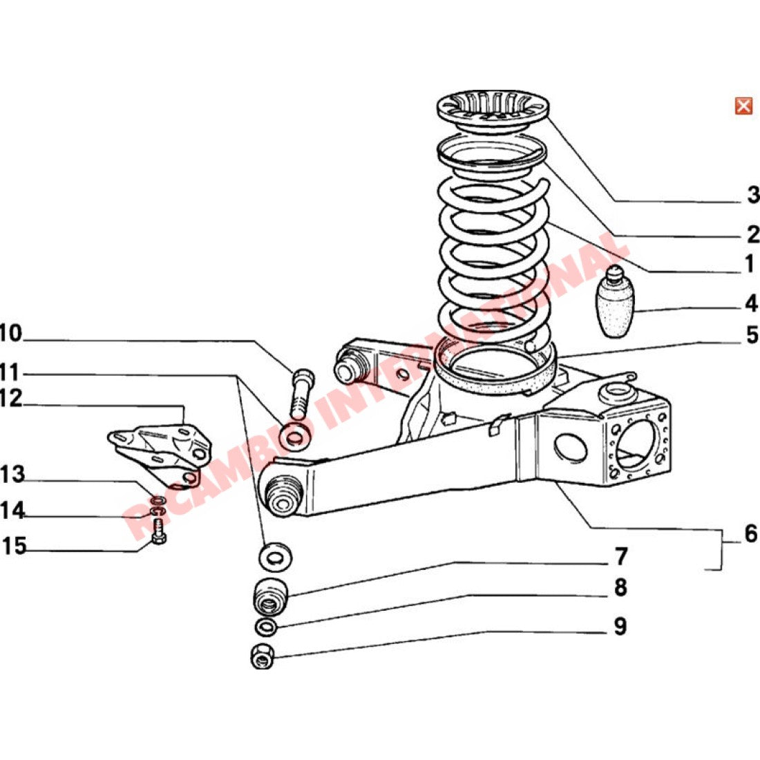 Rear Suspension Arm/A-Frame Bolt,Washers & Nut - Classic Fiat 500 126 600 - Suspension Parts