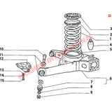 Rear Suspension Arm/A-Frame Bolt,Washers & Nut - Classic Fiat 500 126 600 - Suspension Parts
