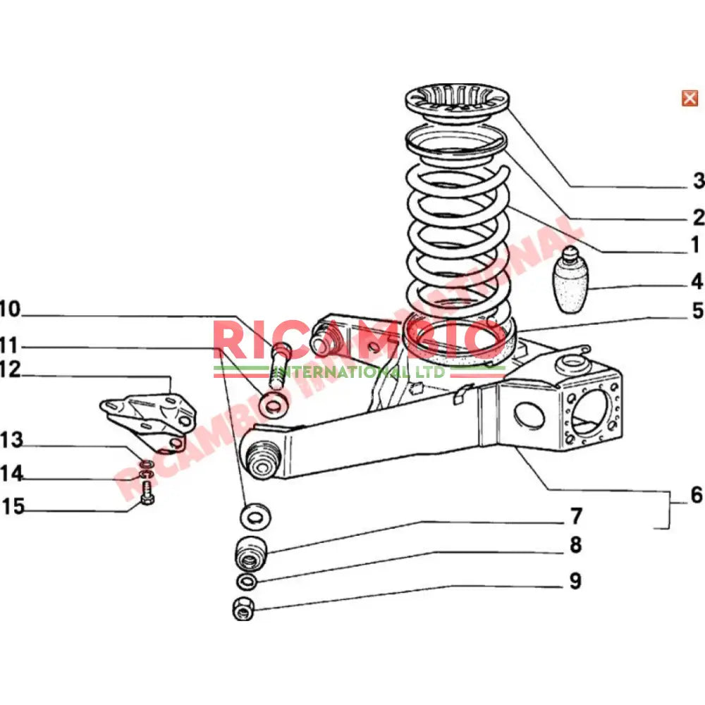 Rear Suspension Arm/A-Frame Bolt,Washers & Nut - Classic Fiat 500 126 600 - Suspension Parts