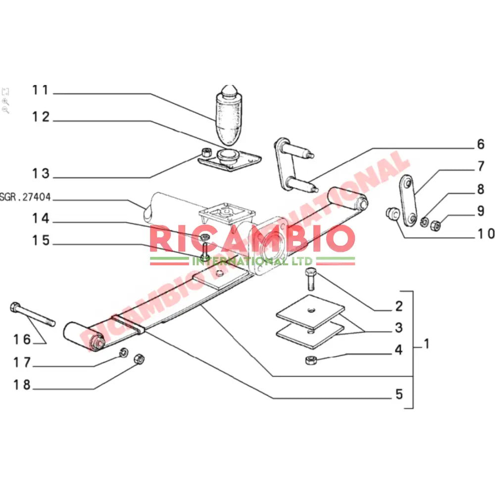 Rear Suspension Shackle Rubber Bush Kit - Classic Fiat Panda - Suspension and Related Parts