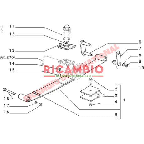 Rear Suspension Shackle Rubber Bush Kit - Classic Fiat Panda - Suspension and Related Parts