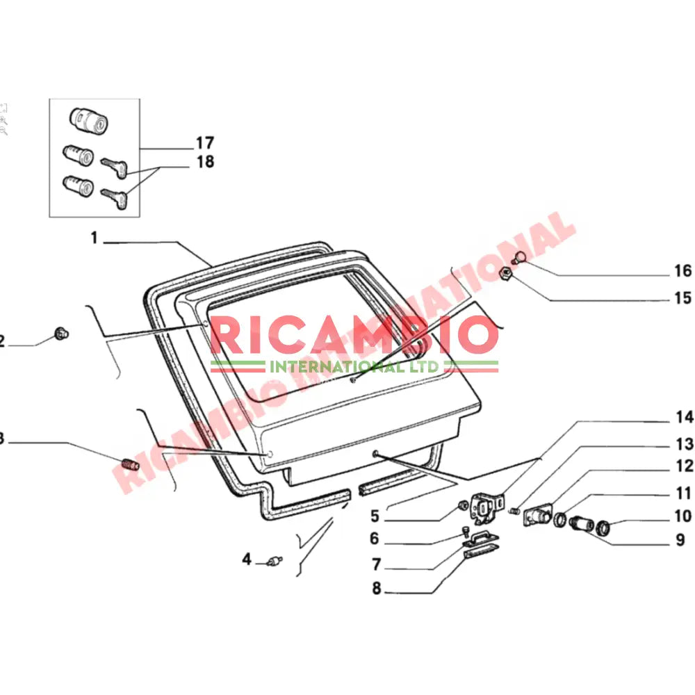 Rear Tailgate Catch - Fiat 126 127 - Handles - Locks and Catches