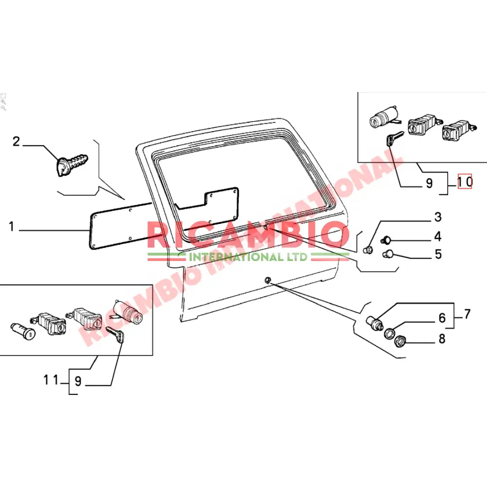 Rear Tailgate Lock Rubber Surround - Classic Fiat Panda - Handles - Locks and Catches