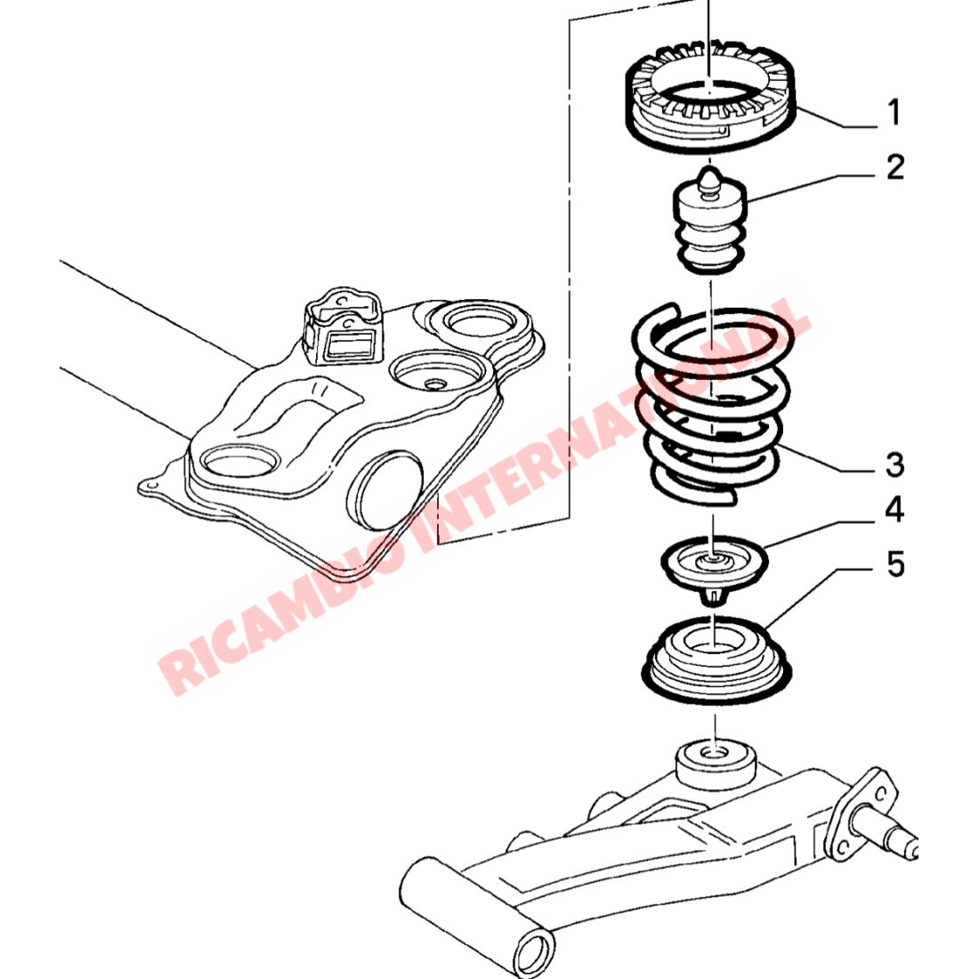 Rear Top Coil Spring Rubber Seat - New Fiat 500 Abarth 500,Barchetta,Punto MK1 GT - Steering - Shaft & Suspension