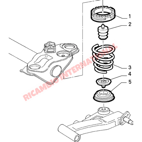 Rear Top Coil Spring Rubber Seat - New Fiat 500 Abarth 500,Barchetta,Punto MK1 GT - Steering - Shaft & Suspension