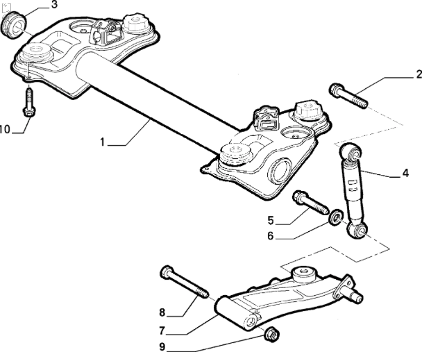 Rear Trailing Arm Bolt & Nut Fiat Punto Barchetta