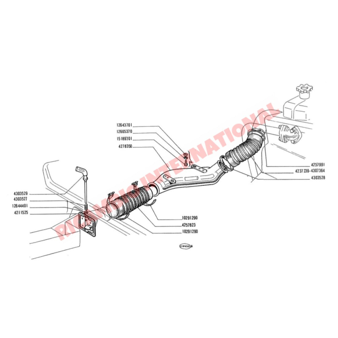Rear Tunnel Hot Air Flap Rubber Seal - Classic Fiat 500 - Heating and Cooling