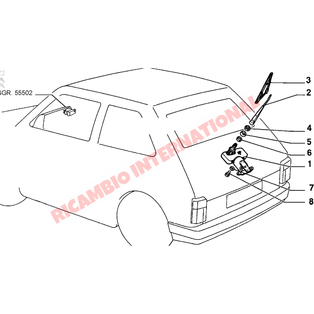 Rear Wiper Motor - Fiat 126 BIS - Wiper - Washer & Associated Parts