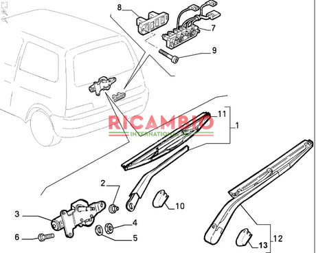 Rear Wiper Tailgate Contact - Fiat Cinquecento