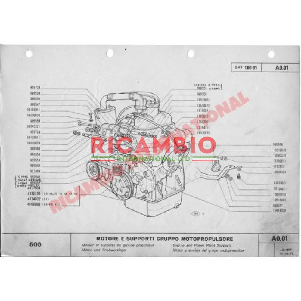 Reconditioned Engine Mount Complete - Classic Fiat 500 - Reconditioned Parts