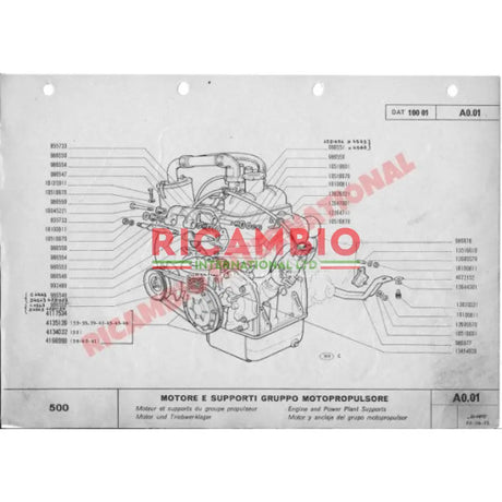 Reconditioned Engine Mount Complete - Classic Fiat 500 - Reconditioned Parts