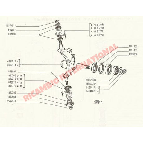 Reconditioned Stub Axles/Steering Knuckles - Fiat 850T 900T/E Multipla - Axles - Shafts - Joints and Couplings