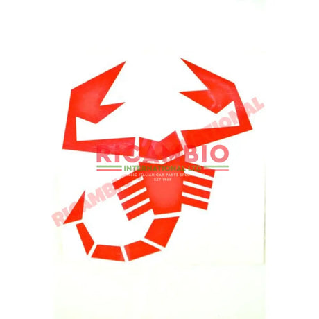 Red Abarth Scorpion Decal Sticker (Small) - Badges & Emblems