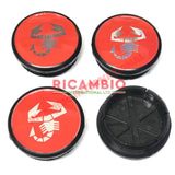 Red Abarth Wheel Centre Cap Set (4) - Fiat - Accessories