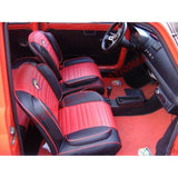 Red/Black Sports Seat Covers Set - Classic Fiat 500 - Seat Covers - Padding and Seat Spring