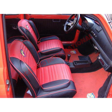 Red/Black Sports Seat Covers Set - Classic Fiat 500 - Seat Covers - Padding and Seat Spring