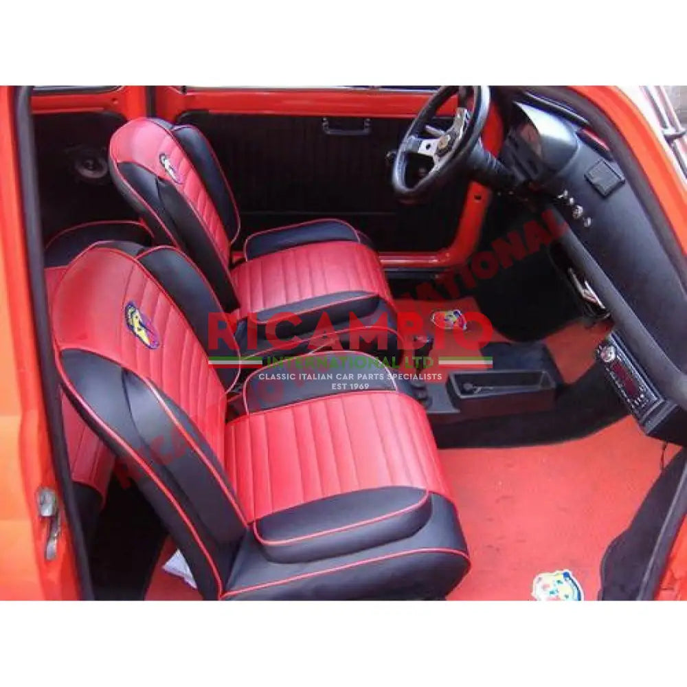 Red/Black Sports Seat Covers Set - Classic Fiat 500 - Seat Covers - Padding and Seat Spring