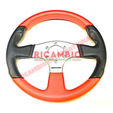 Red & Black Sports Steering Wheel - Classic Fiat 500 126 600 850 plus many more - Steering