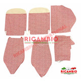 Red Cloth & Vinyl Seat Covers Set - Classic Fiat 500 - Seat Covers - Padding and Seat Spring