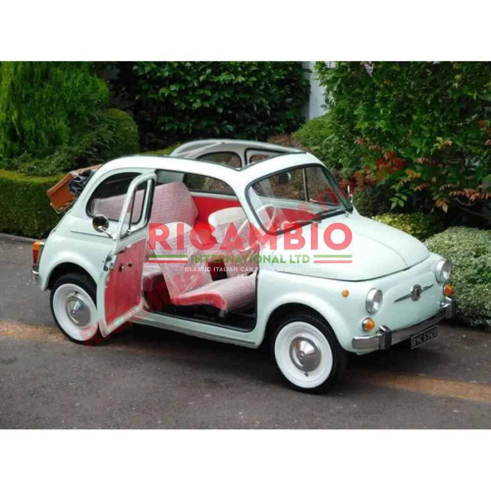 Red Cloth & Vinyl Seat Covers Set - Classic Fiat 500 - Seat Covers - Padding and Seat Spring