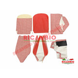 Red Cloth & Vinyl Seat Covers Set - Classic Fiat 500 - Seat Covers - Padding and Seat Spring