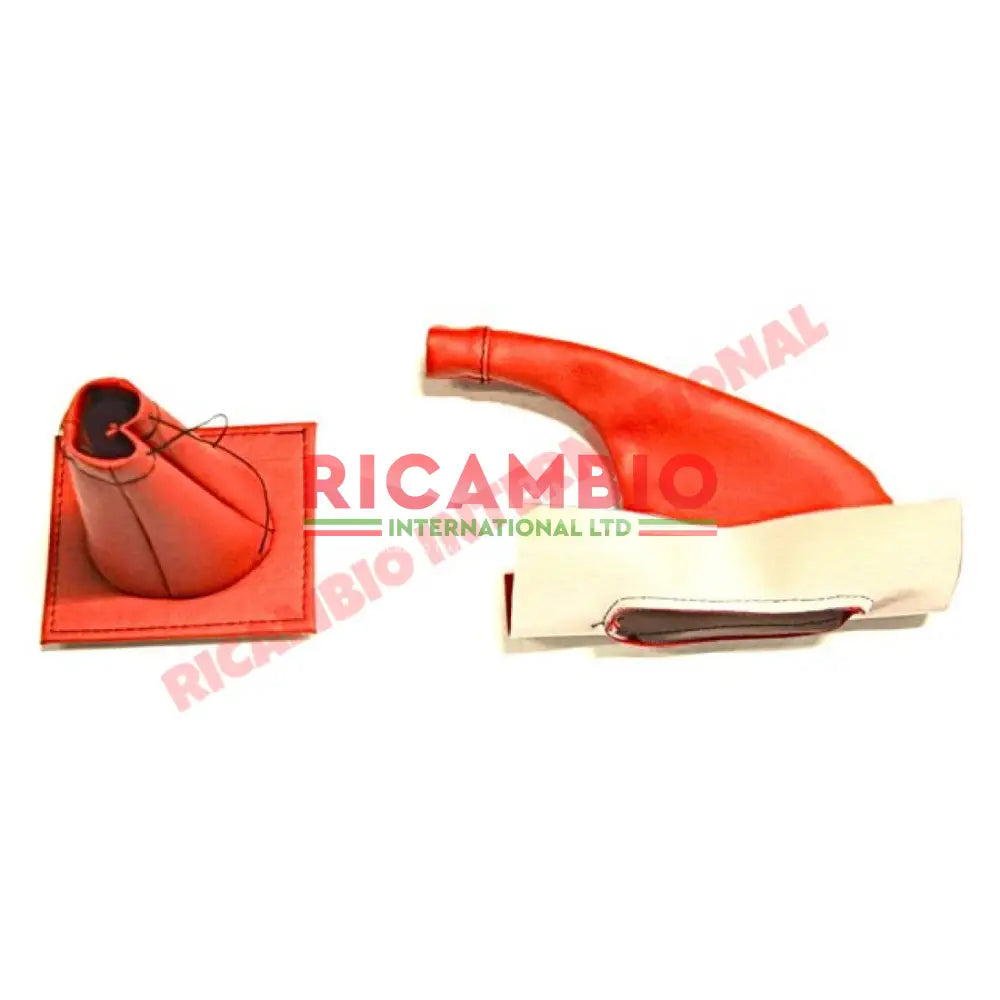 Red Hand Brake Lever & Gear Lever Cover - Classic Fiat 500 - Interior Trim