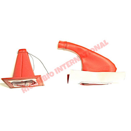 Red Hand Brake Lever & Gear Lever Cover - Classic Fiat 500 - Interior Trim