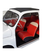 Red & Ivory Seat Covers Set - Classic Fiat 500D - Seat Covers - Padding and Seat Spring