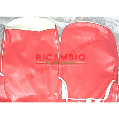 Red & Ivory Seat Covers Set - Fiat 600D - Interior Parts
