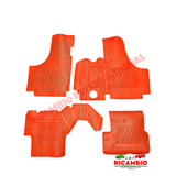 Red Rubber Mat Set (Budget) (4 piece) - Classic Fiat 500 N/D/F/L/R - Rubber Mats