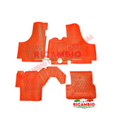 Red Rubber Mat Set (Budget) (4 piece) - Classic Fiat 500 N/D/F/L/R - Rubber Mats