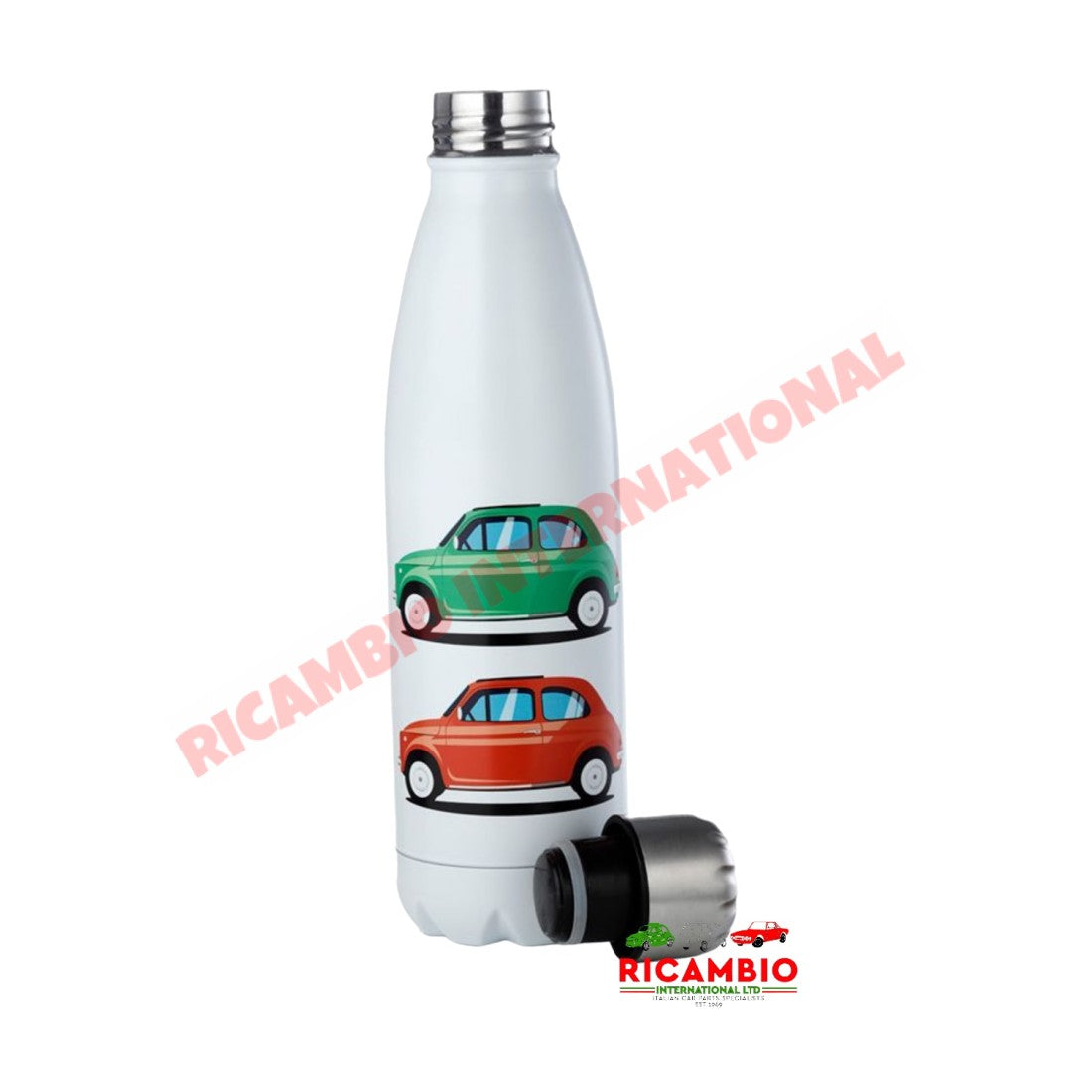 RETRO HOLD & COLD DRINKS BOTTLE (500ml) FIAT 500 - Toys - Gifts & Novelty Items