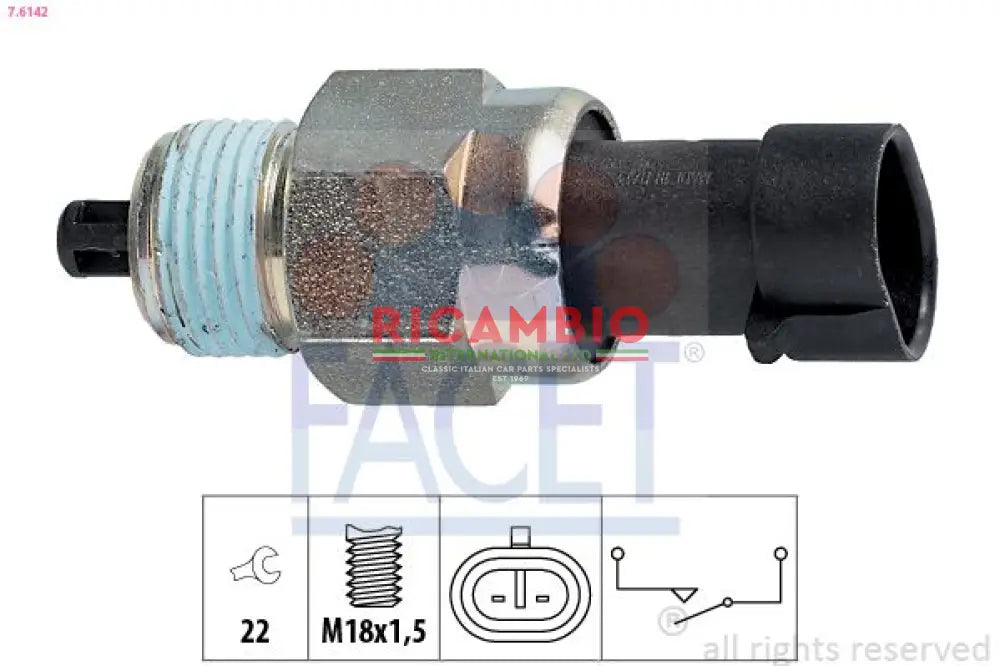 Reverse Light Switch - Fiat New 500 & Abarth,Uno,Punto MK1 Seicento,Cinquecento New Panda Lancia Y10 - Clutch &