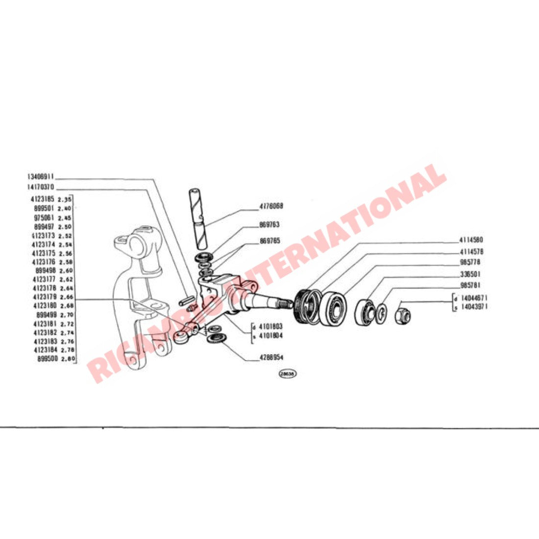 O/S right Front Hub Nut - Classic Fiat 500 126 600 850 - Steering