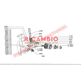 O/S right Front Hub Nut - Classic Fiat 500 126 600 850 - Steering