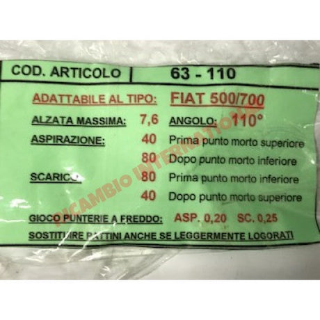 Road Race Camshaft (80/40) - Classic Fiat 500 126 - Classic Fiat 500 Parts & Spares