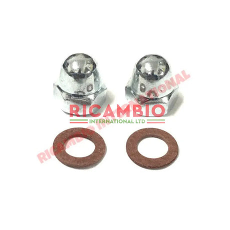 Rocker Cover Chrome Domed Nuts & Washer Kit - Classic Fiat 500 126 - Mechanical & Engine Parts