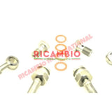 Rosso Red Teflon Brake Hose Kit - Classic Fiat 500 126 - Uprated Brake Parts