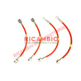 Rosso Red Teflon Brake Hose Kit - Classic Fiat 500 126 - Uprated Brake Parts