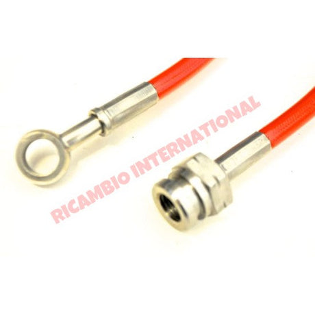 Rosso Red Teflon Brake Hose Kit - Classic Fiat 500 126 - Uprated Brake Parts