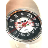 Round Speedo Black Background - Classic Fiat 500 D,F,R - Speedo and Parts