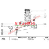 Royal Blue Rear Lowered Coil Spring Kit (185mm) - Classic Fiat 500 - Suspension