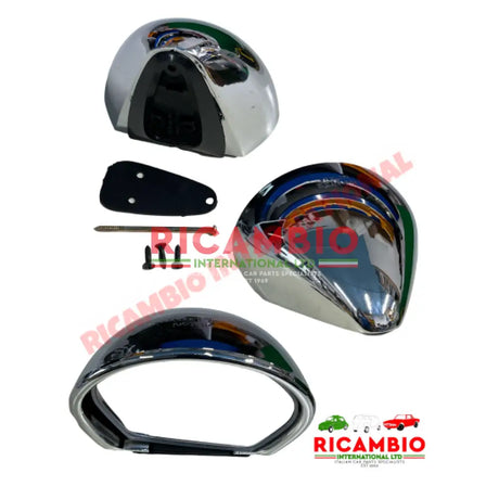Sebring Chrome Mirror (Bolt On) - Classic Fiat 500,126,600,850,900,124,125,127,128,131 Lancia Fulvia PLUS MANY OTHERS