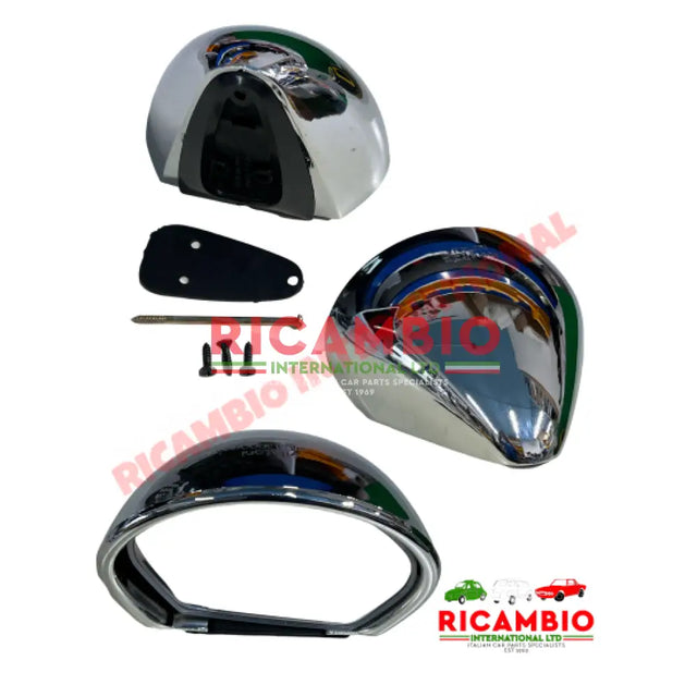 Sebring Chrome Mirror (Bolt On) - Classic Fiat 500,126,600,850,900,124,125,127,128,131 Lancia Fulvia PLUS MANY OTHERS