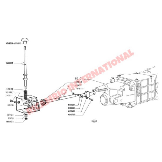 Second Hand Gear Lever/Linkage Assembly - Classic Fiat 500 - Gearbox and Parts
